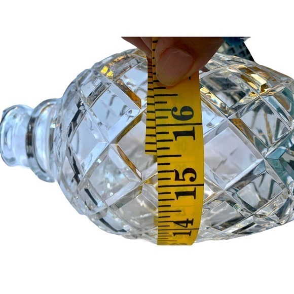 Vtg. Three Rings Crystal Cut Glass Decanter With Mushroom Topper. - Picture 5 of 12